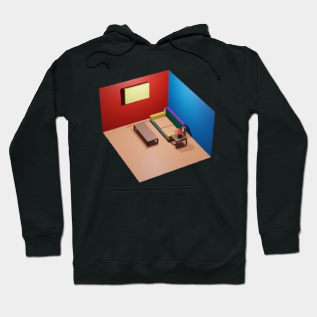 Isometric Living Room 3d Model Hoodie by starcraft542